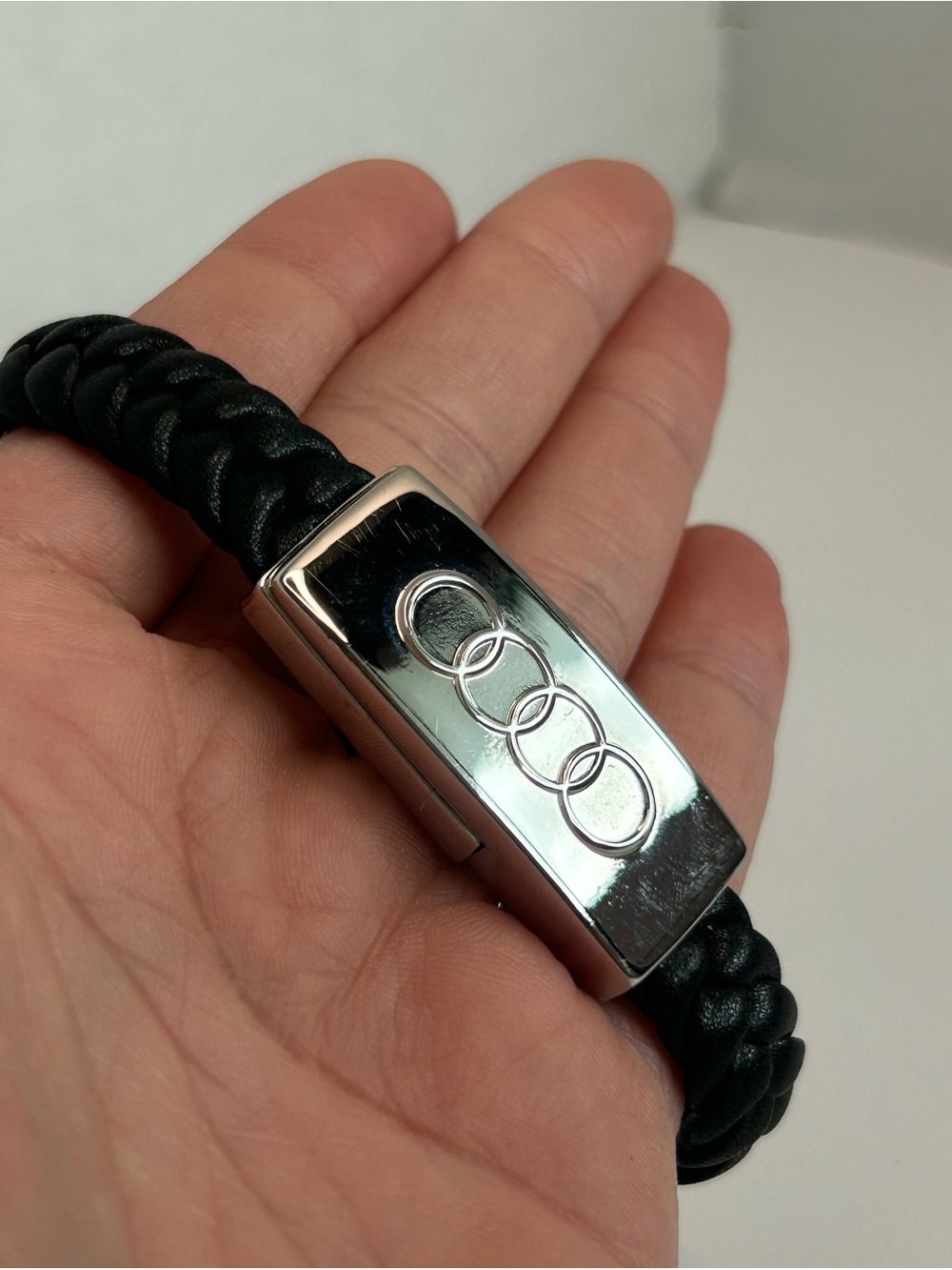 Genuine  AUDI Leather Bracelet -Magnetic-Unisex- Discontinued